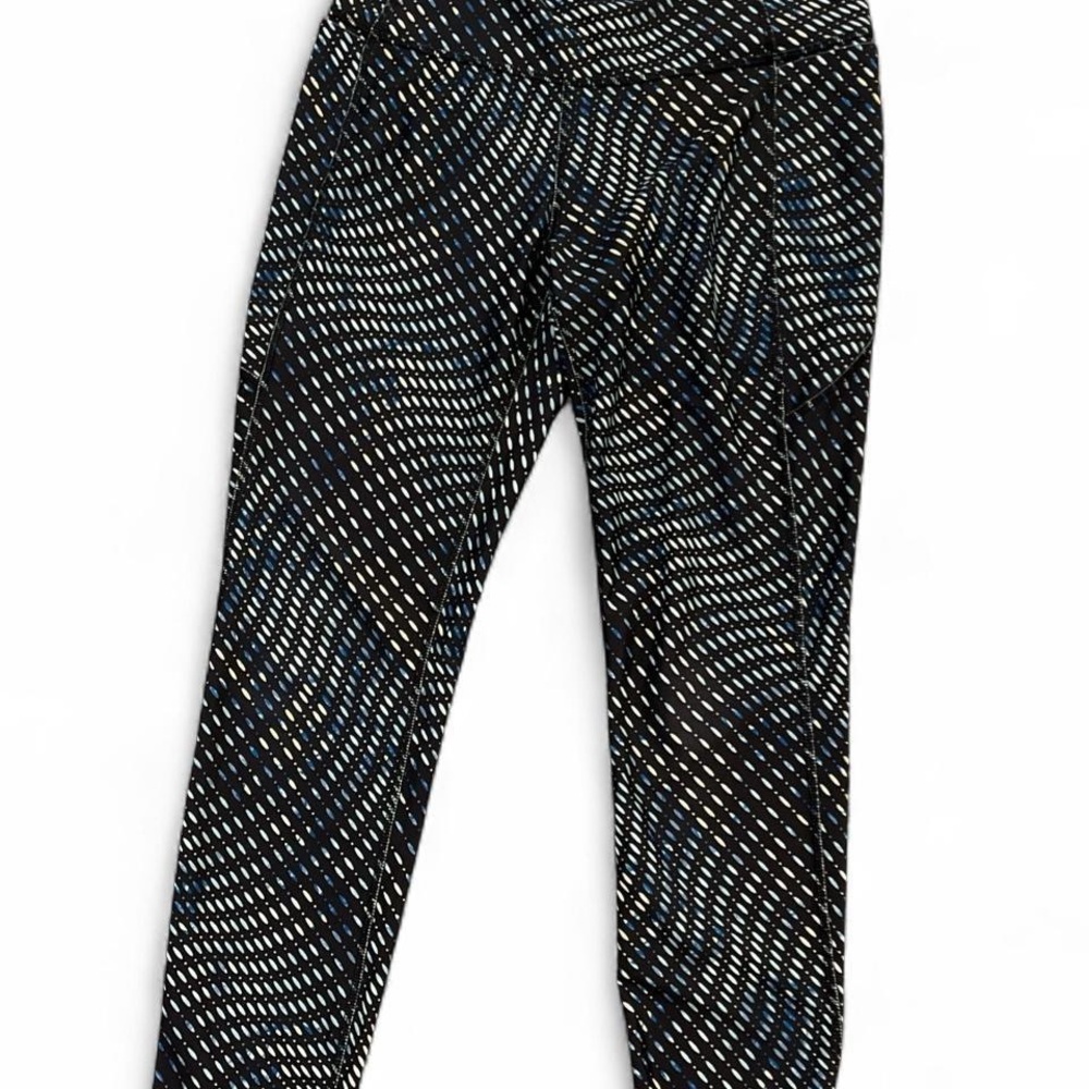Xersion Black and Blue Patterned Leggings